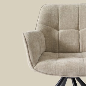 Beige Eetkamerstoel Met Stiksels