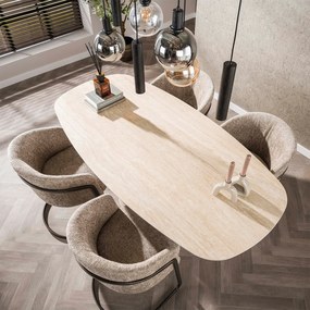 Moderne Armstoel Met Bronzen Frame Zand