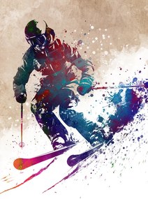 Ilustratie Sport Skiing art, Justyna Jaszke