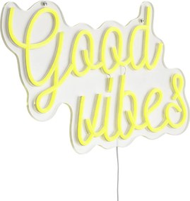 Neon wandlamp geel incl. LED - Good Vibes