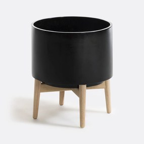 Bloempot op poot in hevea, H42cm, Florian