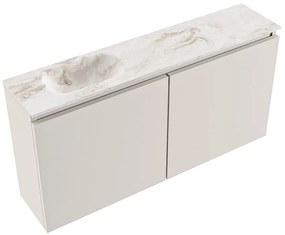 Mondiaz Ture DLux toiletmeubel 100cm linen met wastafel frappe links zonder kraangat