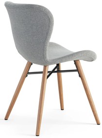 ALTEA Grijs (stof Rio 180)/poten natuur eiken – MODERNE STOEL VOOR WOONKAMER/EETKAMER/KEUKEN/KANTOOR