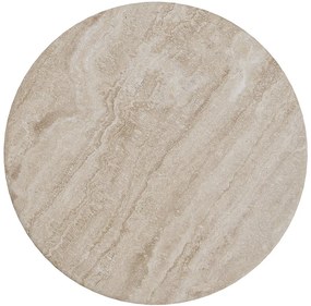 Goossens Salontafel Sisu rond, travertine bruin, modern design, 95 x 40 x 95 cm