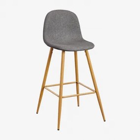 Verpakking Van 4 Glamm Hoge Krukken Grijs – Antraciet & ↑75 Cm & Natuurlijk Hout - Sklum