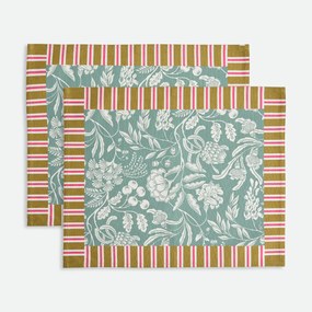 Set van 2 bedrukte placemats, katoen, LINDA