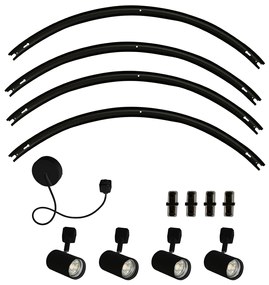 Modern railsysteem met 4 Spot / Opbouwspot / Plafondspots zwart 1-fase rond - Iconic Jeana GU10 Binnenverlichting Lamp