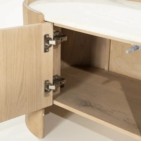 Eleonora Don Tv-meubel Eiken Met Wit Marmer 240 Cm - 240x45x50cm.