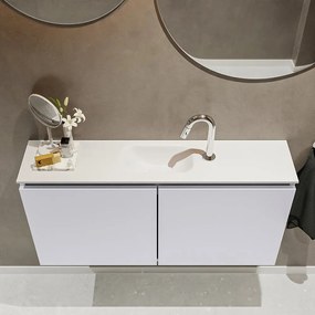 Mondiaz Ture 100cm toiletmeubel cale met wastafel talc midden 1 kraangat