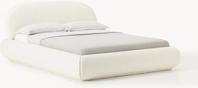 Bouclé gestoffeerd bed Alba met opbergruimte