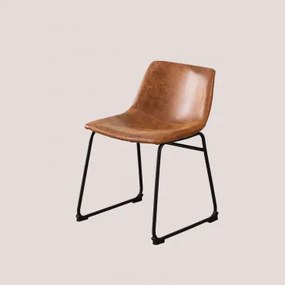 Set Van 2 Eetkamerstoelen In Kunstleer Ody Kameel Vintage - Sklum