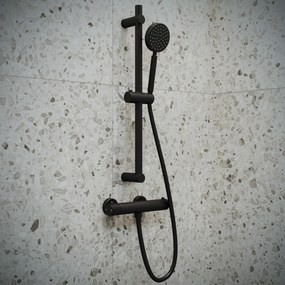 Saniclear Nero Stripes opbouw douchethermostaat zwart mat