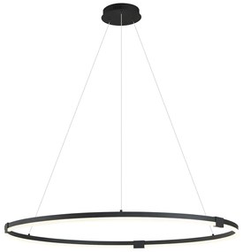 Design hanglamp zwart 120cm incl. LED 3-staps dimbaar - Anello Design rond Binnenverlichting Lamp
