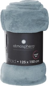 Atmosphera Plaid Deken - Polyester - 125 x 150 cm - IJsblauw