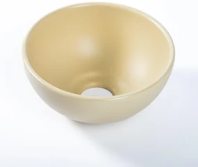 QeramiQ Dely Waskom - 20x20x9cm - keramiek - rond- beige SW1102406