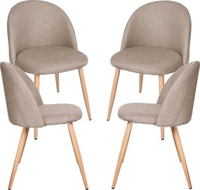 Set 4 Vint Stoffen Stoelen