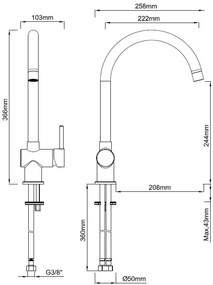 Mueller Round keuken mengkraan gebogen PVD-coating chroom