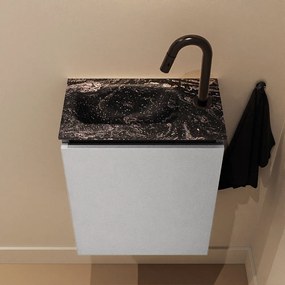 Mondiaz Ture DLux toiletmeubel 40cm plata met wastafel lava links met kraangat