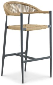 Barstoel Aluminium/rope Taupe-naturel-bruin De Laan Granada