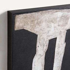 Handgeschilderd schilderij, met stofapplicatie, APIA