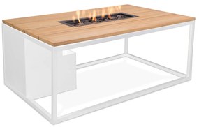 Cosi Fires Cosiloft lounge vuurtafel 120 cm wit - teak top