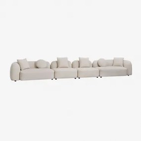 4-delige Modulaire Bank In Chenille Coco Chenille Dik Wit - Sklum