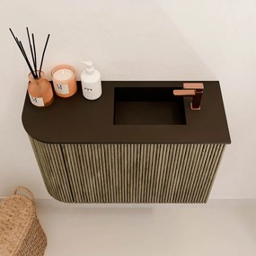 Mondiaz Joya 60cm toiletmeubel ronding links dusk met wastafel faye rechts 1 kraangat urban