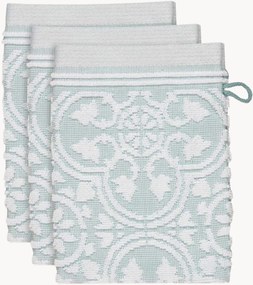 Jacquard badstofen washandjes Tile de Pip, 3-delig