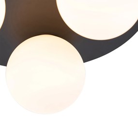 Moderne badkamer plafondlamp zwart 3-lichts - Cederic Modern G9 IP44 rond Lamp