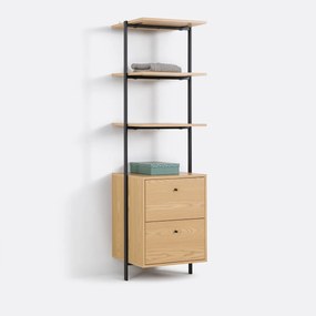 Kleerkamermodule met 3 legplanken en 2 lades, Talist
