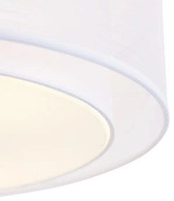 Stoffen Moderne plafondlamp wit 50 cm 3-lichts - Drum Duo Modern E27 cilinder / rond Binnenverlichting Lamp