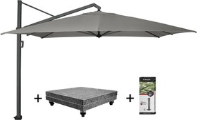Icon premium zweefparasol 400x300 cm manhattan met 150 KG voet en hoes