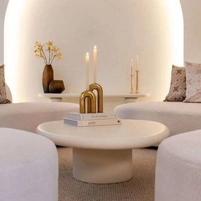 Richmond Interiors Bloomstone Witte Salontafel Organisch - 110 X 90cm.