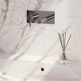 Brauer Chrome Edition ColdStart wastafelkraan inbouw rechte uitloop met achterplaat model E2 chroom