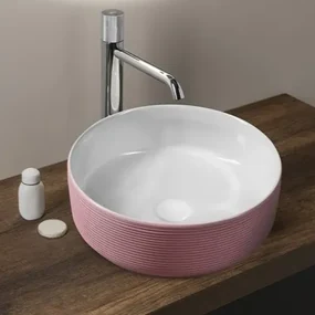 Sapho Ardea waskom keramiek Ø41x15cm roze