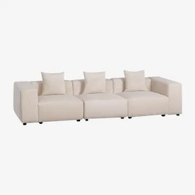 Bruna Modulaire 3-zitsbank ↔︎315 Cm Met Hoge Armleuning Corduroy Beige – Linnen - Sklum