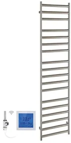 SSI Design Athena elektrische radiator met witte digitale thermostaat RVS geborsteld 140x60cm 600W