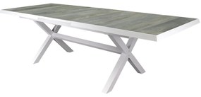 Showroommodel New Delhi uitschuifbare dining tuintafel 204-264x103xH76,5 cm met kruispoot wit