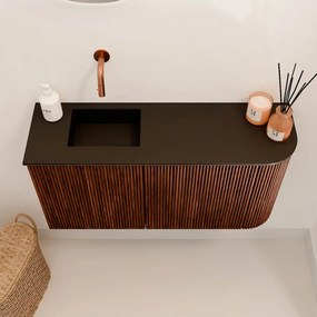 Mondiaz Joya 80cm toiletmeubel ronding rechts ruby met wastafel faye links zonder kraangat urban