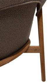 4 Seasons Outdoor Tess teak dining chair met bouclé bekleding  Tuinstoel    taupe weerbestendig