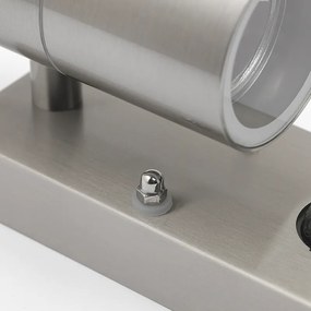 Buitenwandlamp met bewegingsmelder staal 2-lichts IP44 met bewegingssensor - Duo Modern GU10 IP44 Buitenverlichting rond