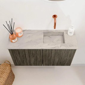 Mondiaz Joya DLux 70cm toiletmeubel shadow met wastafel faye rechts zonder kraangat glace