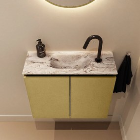 Mondiaz Ture DLux toiletmeubel 60cm oro met wastafel glace midden met kraangat