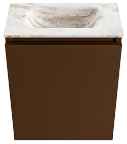 Mondiaz Ture DLux toiletmeubel 40cm rust met wastafel frappe midden zonder kraangat