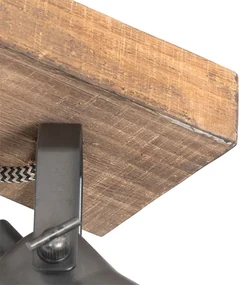 Landelijke Spot / Opbouwspot / Plafondspot zwart met hout 2-lichts verstelbaar - Jelle Landelijk GU10 Binnenverlichting Lamp