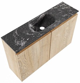 Mondiaz Ture DLux toiletmeubel 80cm washed oak met wastafel lava midden zonder kraangat