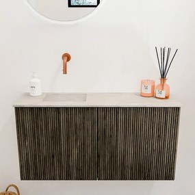 Mondiaz Joya DLux 80cm toiletmeubel shadow met wastafel faye links zonder kraangat ostra