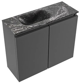 Mondiaz Ture DLux toiletmeubel 60cm dark grey met wastafel lava links met kraangat