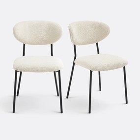 Set van 2 stoelen in bouclé stof, Galmo