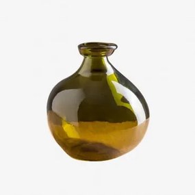 Vaas van gerecycled glas 18 cm Jound Groen – blad - Sklum